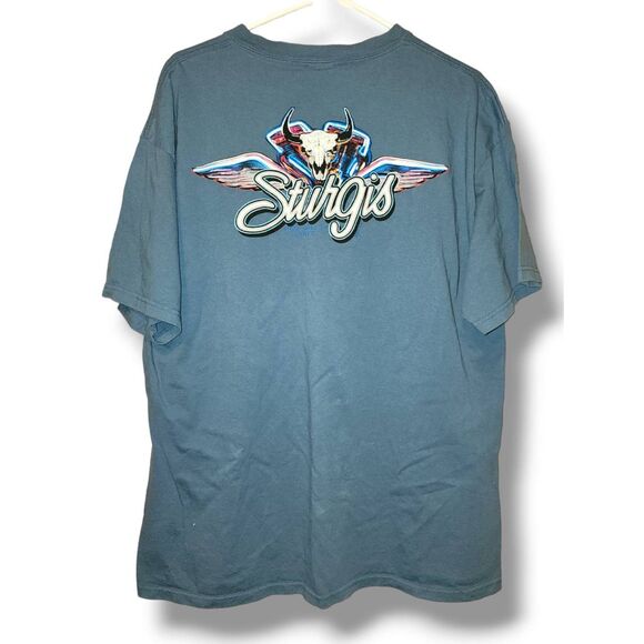 Vintage Y2K Sturgis Men's 100% Cotton Front & Back Graphic Motorcycle T-shirt sz - Picture 4 of 5